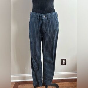 Free People Dark Blue Striped Pants